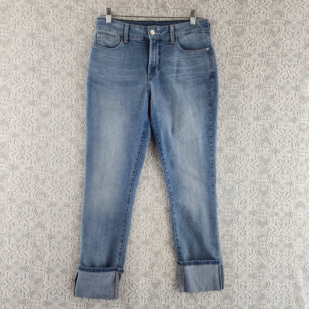 NYDJ Lorena Boyfriend Fold Hem Stretched Jeans 8